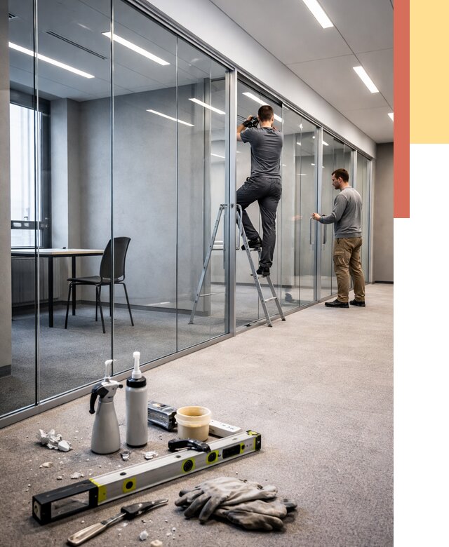 Стеклянные офисные перегородки в Краснотурьинске от 9038 руб. — монтаж и установка | ОТДЕЛОЧНИК-Кту