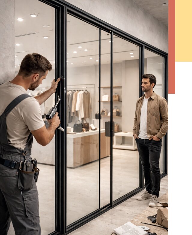 Стеклянные перегородки для магазинов в Краснотурьинске от 8719 руб. под ключ | ОТДЕЛОЧНИК-Кту