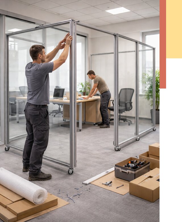 Мобильные офисные перегородки в Краснотурьинске от 13291 руб. — установка под ключ | ОТДЕЛОЧНИК-Кту