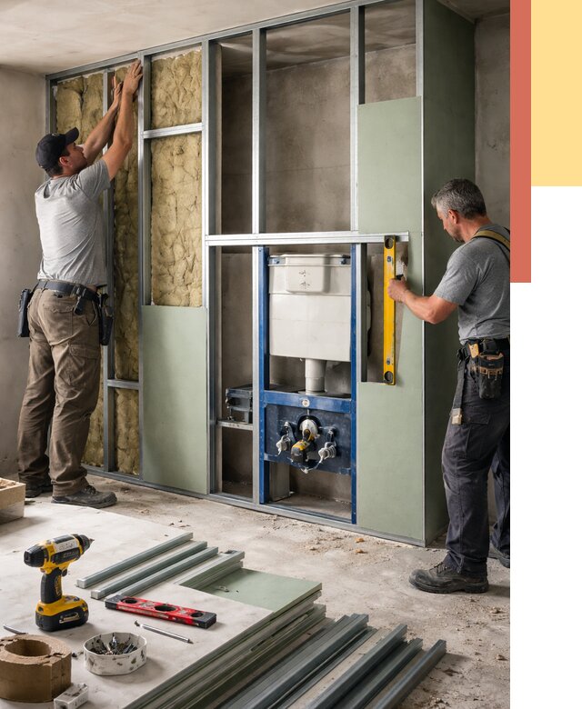 Установка сантехнических перегородок в Краснотурьинске от 9038 руб. | ОТДЕЛОЧНИК-Кту