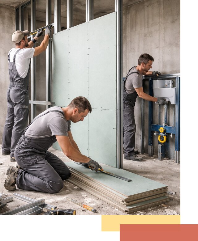 Монтаж и ремонт сантехнических перегородок в Краснотурьинске