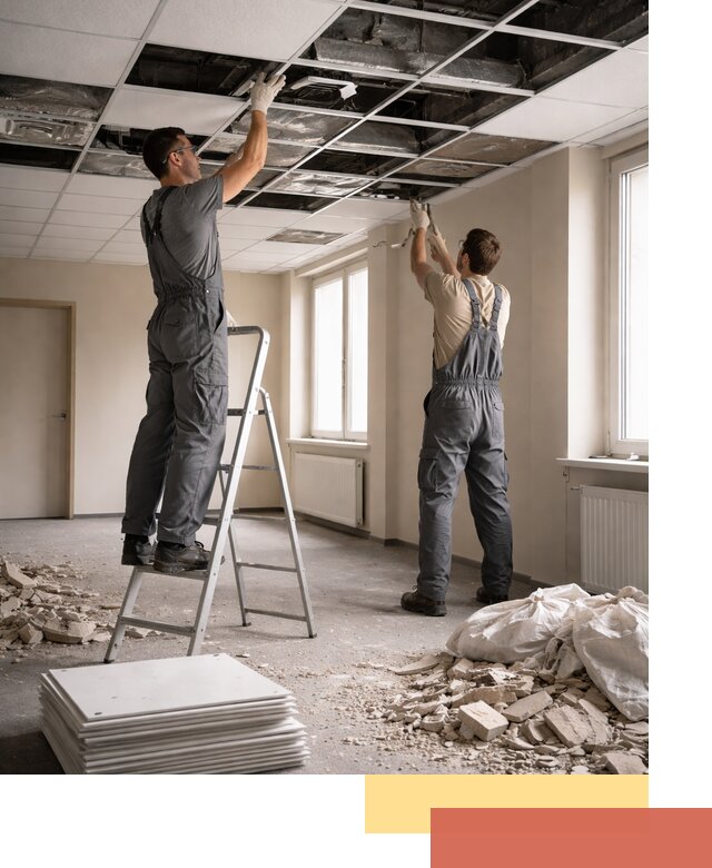 Демонтаж потолков Армстронг профессионально в Краснотурьинске