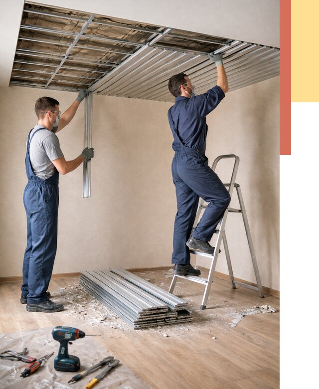 Демонтаж реечного потолка в Краснотурьинске от 4785 руб. быстро и недорого | ОТДЕЛОЧНИК-Кту