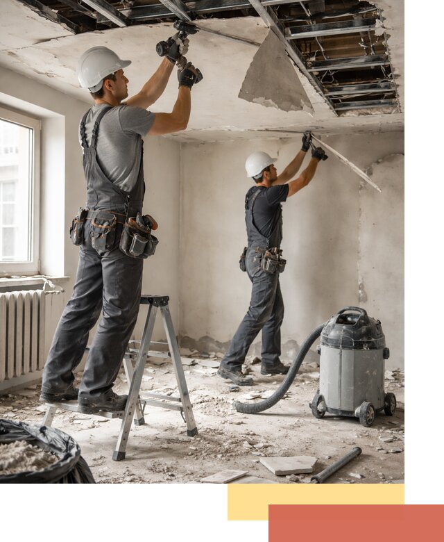 Демонтаж гипсокартонного потолка в Краснотурьинске быстро и аккуратно