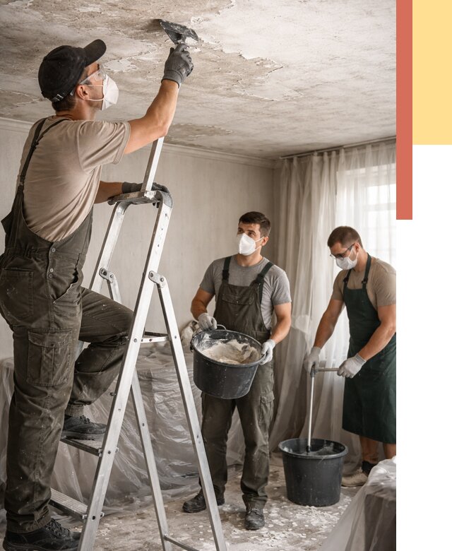 Удаление побелки с потолка в Краснотурьинске от 2658 руб. быстро и недорого | ОТДЕЛОЧНИК-Кту