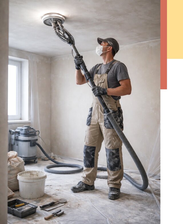 Шлифовка потолка в Краснотурьинске от 3722 руб. — услуги шлифования потолка | ОТДЕЛОЧНИК-Кту