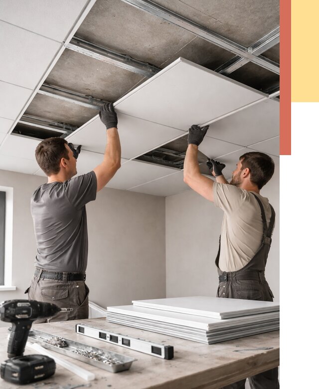 Монтаж кассетного потолка в Краснотурьинске от 4785 руб/м2 — установка и сборка | ОТДЕЛОЧНИК-Кту