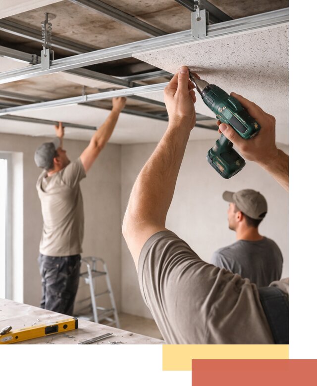 Монтаж акустического потолка в Краснотурьинске под ключ