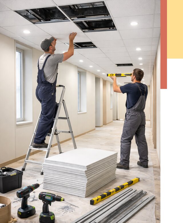 Ремонт потолка Армстронг в Краснотурьинске от 4785 руб. — быстро и недорого | ОТДЕЛОЧНИК-Кту