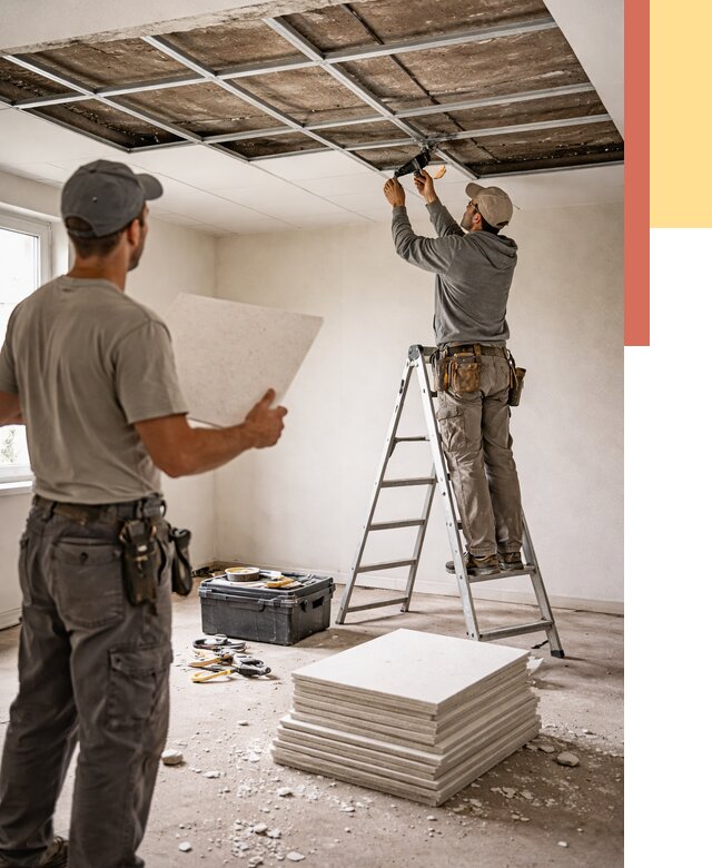 Замена плит подвесного потолка в Краснотурьинске от 1861 руб. быстро и недорого | ОТДЕЛОЧНИК-Кту