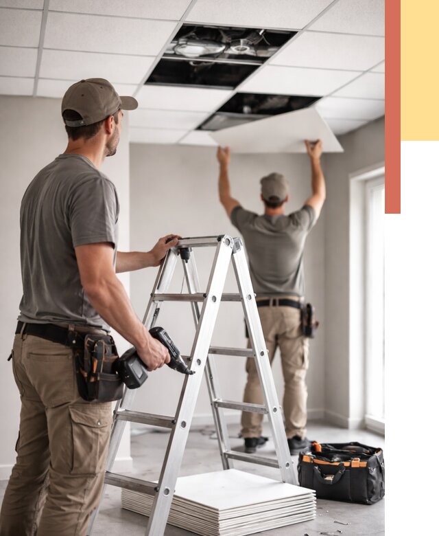 Обслуживание подвесного потолка в Краснотурьинске от 3722 руб. — быстро и недорого | ОТДЕЛОЧНИК-Кту