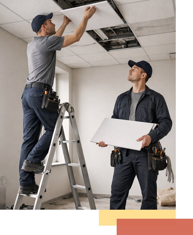 Обслуживание подвесного потолка в Краснотурьинске — ремонт и чистка