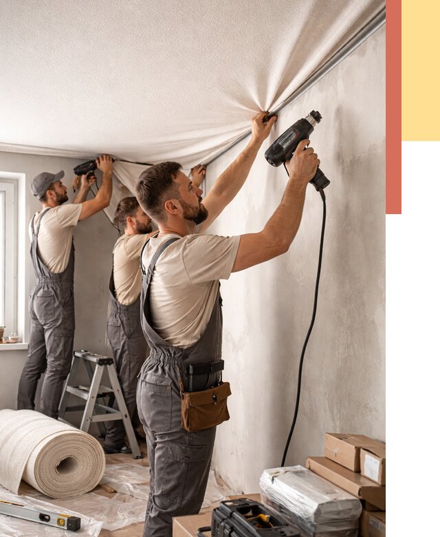 Монтаж фактурного натяжного потолка в Краснотурьинске от 797 руб. — ОТДЕЛОЧНИК-Кту