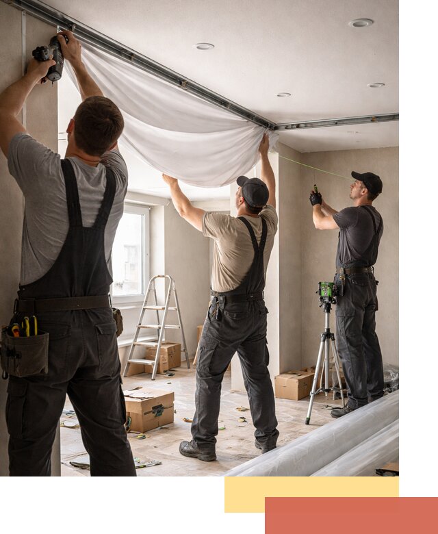 Монтаж парящего натяжного потолка под ключ в Краснотурьинске