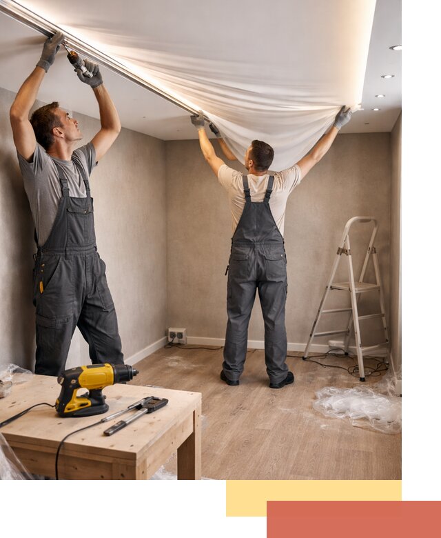 Монтаж натяжного потолка с подсветкой в Краснотурьинске цена и сроки