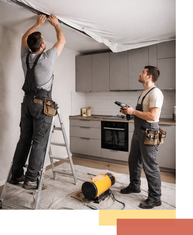 Монтаж натяжного потолка на кухне в Краснотурьинске