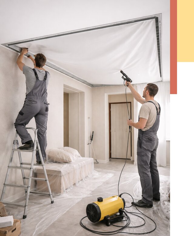 Монтаж натяжного потолка в прихожей в Краснотурьинске от 2818 руб. под ключ | ОТДЕЛОЧНИК-Кту