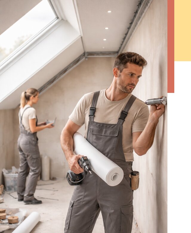 Монтаж натяжного потолка на мансарде в Краснотурьинске от 3722 руб. | ОТДЕЛОЧНИК-Кту