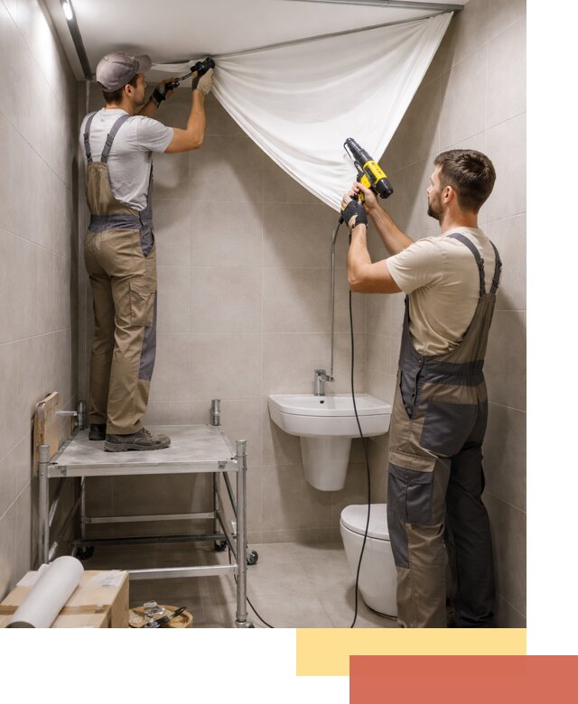 Монтаж натяжного потолка в санузле в Краснотурьинске