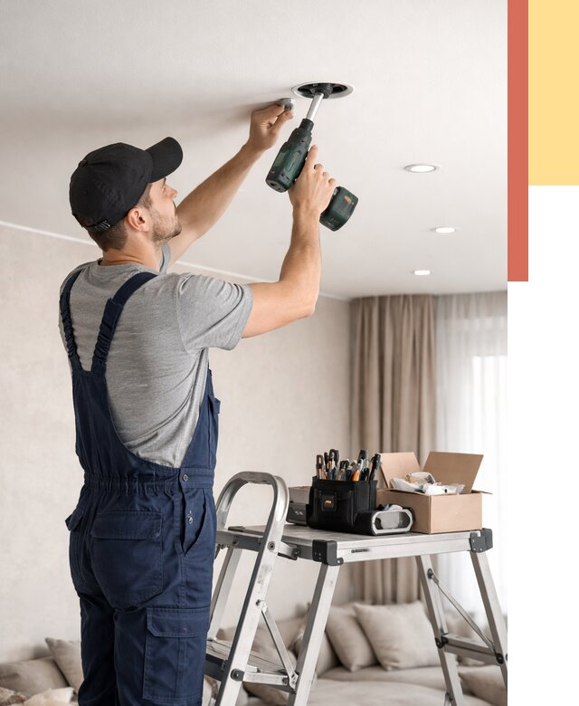 Установка и монтаж точечных светильников в натяжной потолок в Краснотурьинске от 1914 руб. | ОТДЕЛОЧНИК-Кту