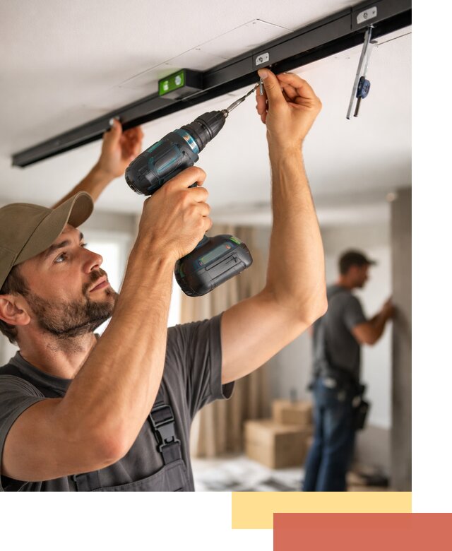 Установка трековых светильников в натяжной потолок в Краснотурьинске