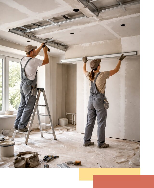 Монтаж многоуровневого потолка из гипсокартона в Краснотурьинске