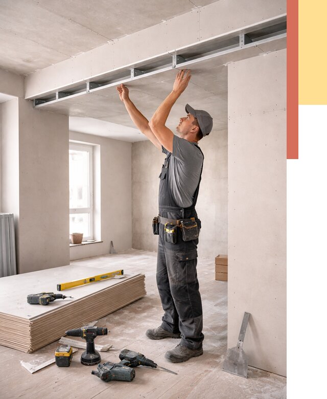 Потолок из гипсокартона с нишей в Краснотурьинске от 1329 руб. под ключ | ОТДЕЛОЧНИК-Кту