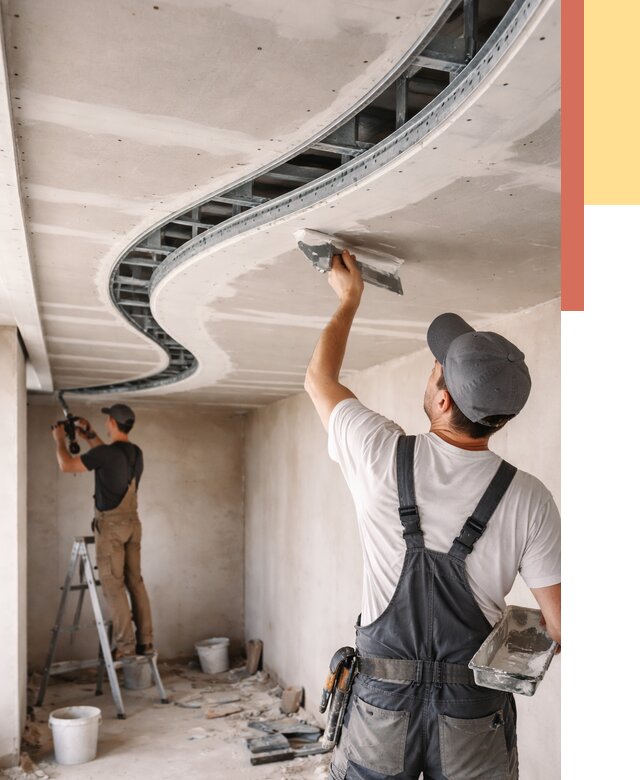 Криволинейный потолок из гипсокартона в Краснотурьинске от 2233 руб./м2 | ОТДЕЛОЧНИК-Кту