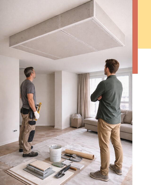 Короб на потолке из гипсокартона в Краснотурьинске от 2339 руб. — монтаж и услуги под ключ | ОТДЕЛОЧНИК-Кту