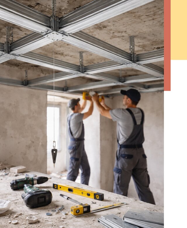 Монтаж каркаса потолка из профиля в Краснотурьинске от 4785 руб. — услуги ОТДЕЛОЧНИК-Кту