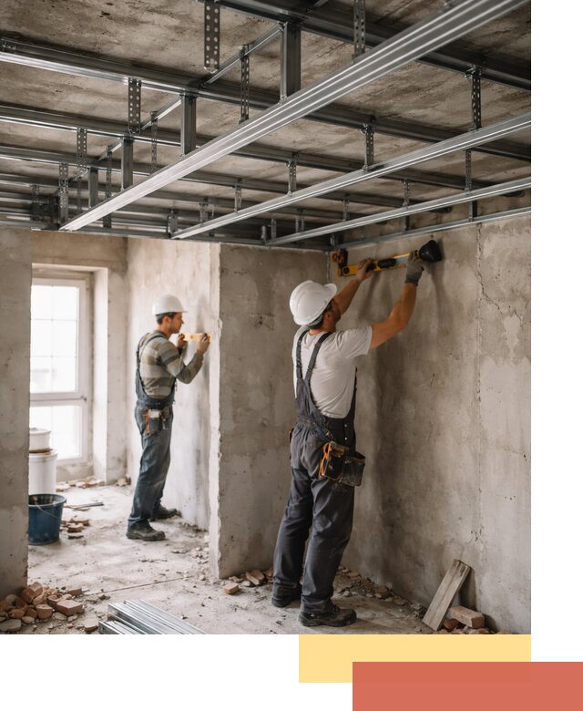 Монтаж каркаса потолка из профильного профиля в Краснотурьинске