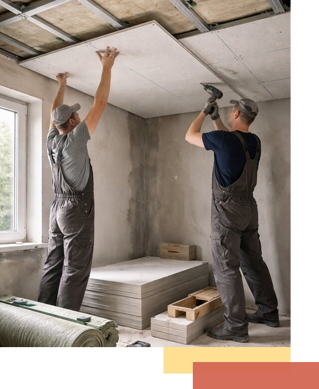 Шумоизоляция потолка панелями ЗИПС в Краснотурьинске